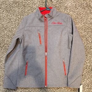 Gray and Red Women's Jacket